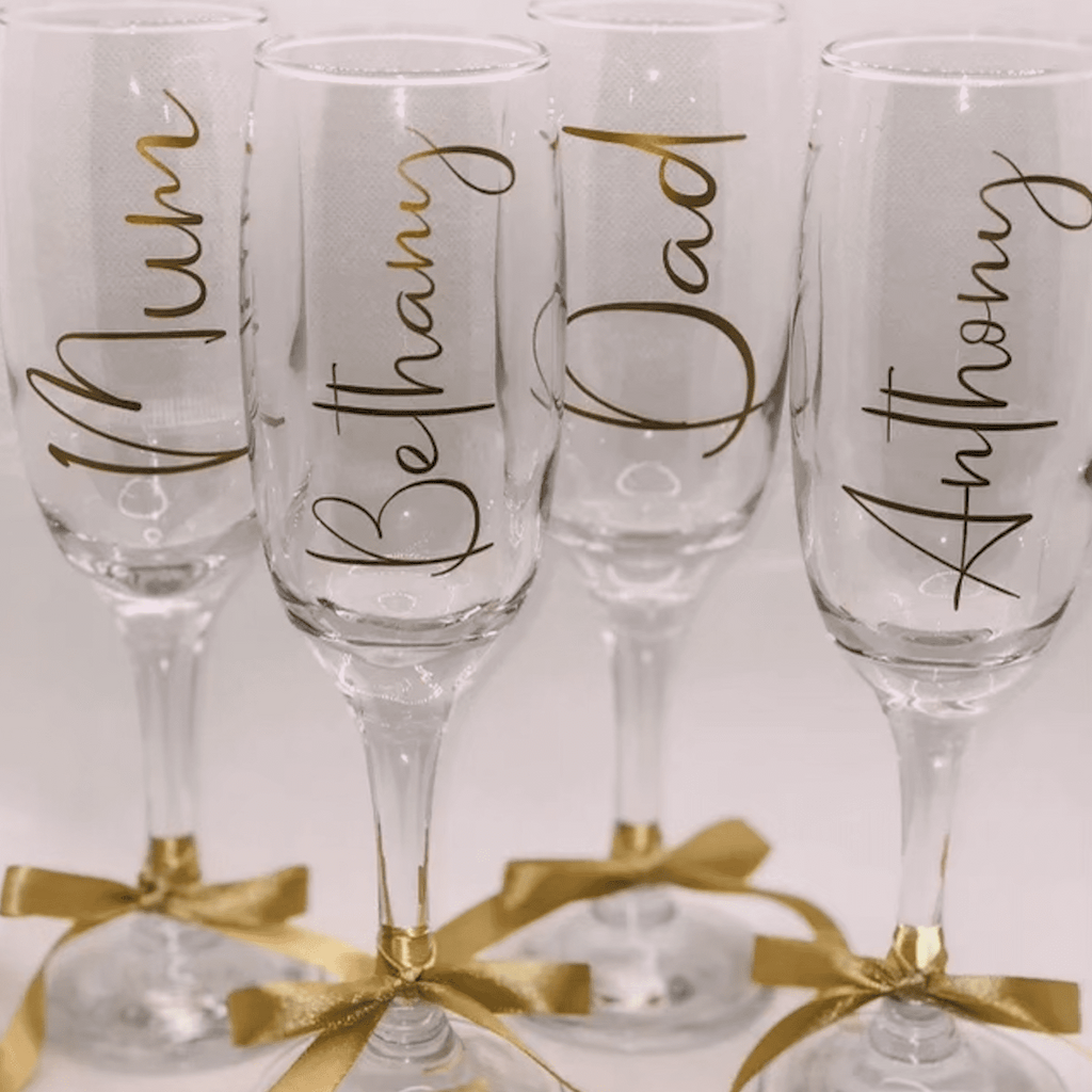 Name Customized Champagne Glass